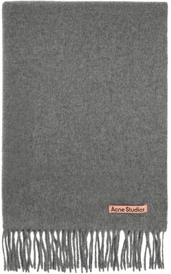 Acne Studios Gray Oversized Fringed Wool Scarf
