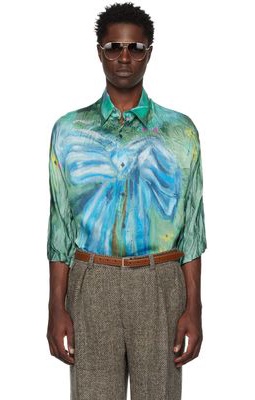 Acne Studios Green & Blue Printed Shirt