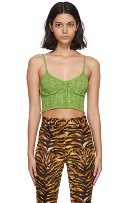 Acne Studios Green Wool Textured Camisole