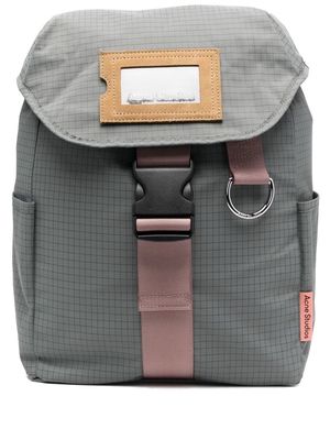Acne Studios grid-pattern front fastening backpack - Grey