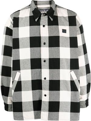 Acne Studios grid patterned shirt jacket - Black