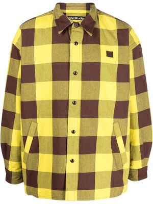 Acne Studios grid patterned shirt jacket - Yellow