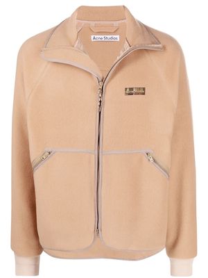 Acne Studios high-neck zip fleece jacket - Neutrals