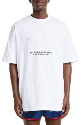 Acne Studios Inflatable Confidence Oversize Graphic Tee in Optic White