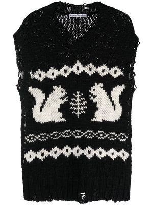 Acne Studios intarsia-knit wool vest - Black