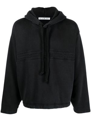 Acne Studios jacquard-logo cotton hoodie - Black