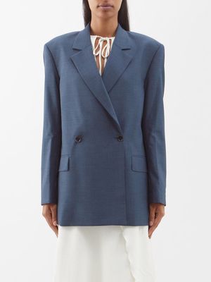 Acne Studios - Jamalik Double-breasted Twill Suit Jacket - Womens - Teal