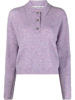 ACNE STUDIOS Kessa wool-blend polo jumper - Purple