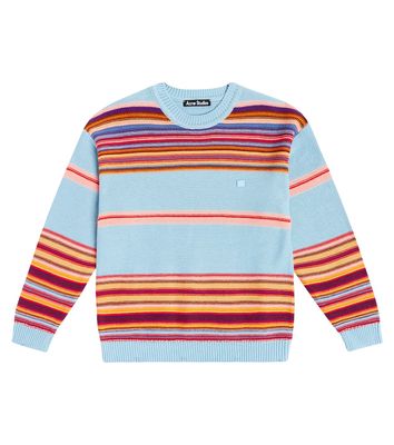 Acne Studios Kids Face Logo striped cotton sweater