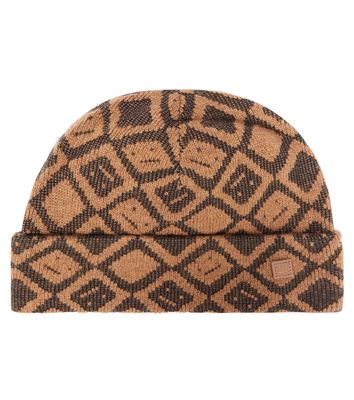 Acne Studios Kids Face Tiles cotton and wool beanie