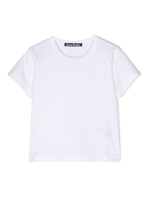 Acne Studios Kids logo-patch cotton T-shirt - White