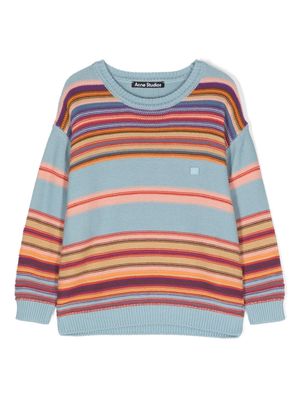Acne Studios Kids striped cotton jumper - Blue