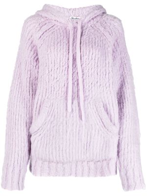 Acne Studios knitted fluffy hoodie - Purple