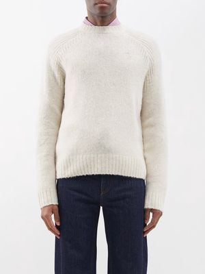 Acne Studios - Kowhai Logo-embroidered Wool Sweater - Mens - Cream