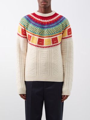 Acne Studios - Kristjan Jacquard-knit Wool Sweater - Mens - Multi