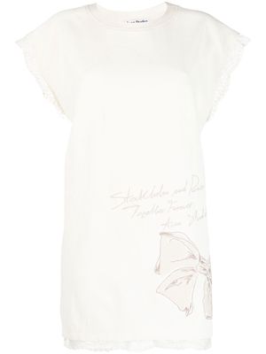Acne Studios lace-trim mini dress - White