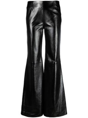 Acne Studios lambskin wide-leg trousers - Black