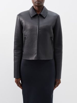 Acne Studios - Libo Cropped Leather Jacket - Womens - Black