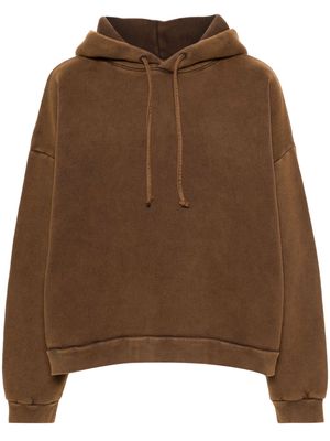 Acne Studios logo-appliqué organic-cotton hoodie - Brown