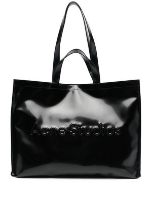 Acne Studios logo embossed tote bag - Black