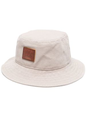 Acne Studios logo-patch cotton bucket hat - Neutrals