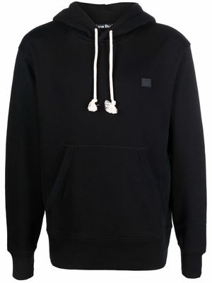 Acne Studios logo-patch drawstring hoodie - Black