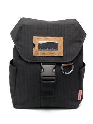 Acne Studios logo-patch ripstop backpack - Black