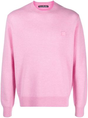 Acne Studios logo-patch wool jumper - Pink