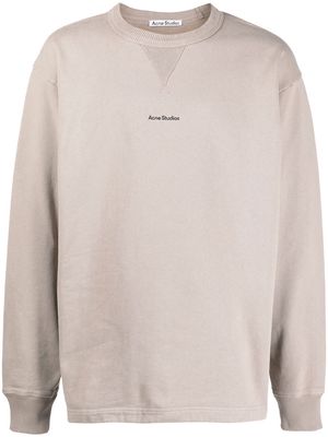 Acne Studios logo-print cotton sweatshirt - Neutrals