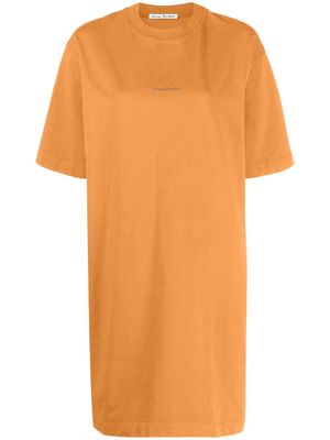 Acne Studios logo-print T-shirt dress - Orange