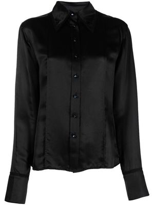 Acne Studios long-sleeve silk-blend shirt - Black