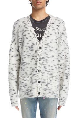 Acne Studios Mélange Wool & Mohair Blend Cardigan in Off White