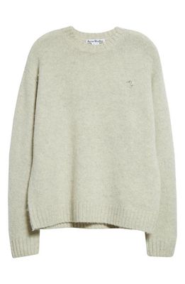 Acne Studios Monogram Wool Sweater in Light Grey Melange