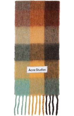 Acne Studios Multicolor Mohair Check Scarf