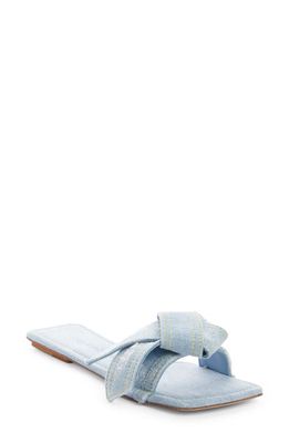 Acne Studios Musubi Bow Denim Slide Sandal in Light Blue