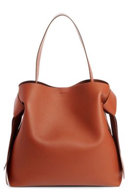 Acne Studios Musubi Leather Maxi Bag in Almond Brown