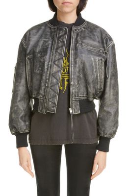 Acne Studios New Lomber Leather Bomber Jacket in Black