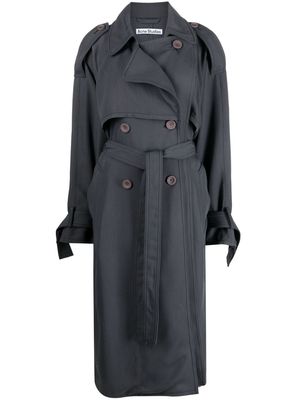Acne Studios notched-collar belted-waist trench coat - Grey