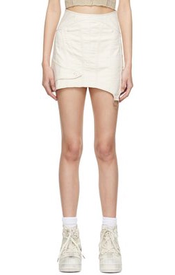 Acne Studios Off-White Cotton Mini Skirt