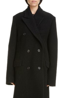 Acne Studios Ojama Wool Blend Bouclé Coat in Black
