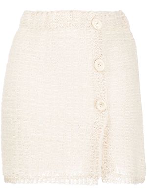 Acne Studios open-knit mini skirt - Neutrals