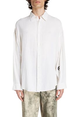 Acne Studios Oversize Button-Up Shirt in White