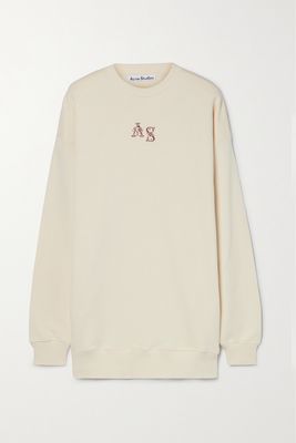Acne Studios - Oversized Embroidered Cotton Sweatshirt - Ecru