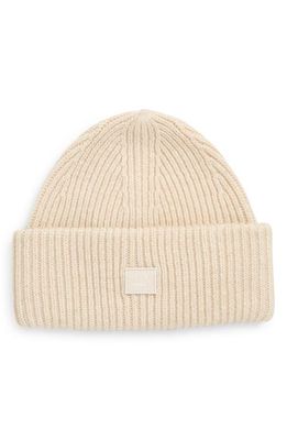 Acne Studios Pana Face Wool Beanie in Oatmeal Melange