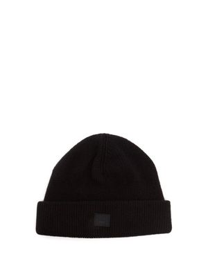 Acne Studios - Pansy Face-patch Wool Beanie Hat - Mens - Black