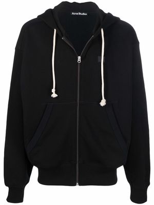 Acne Studios patch-detail zipped hoodie - Black