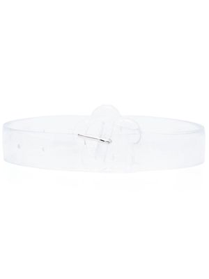 Acne Studios patent buckle-fastening belt - White
