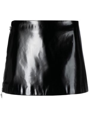 Acne Studios patent-finish zip-up mini skirt - Black
