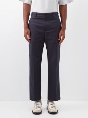 Acne Studios - Pilos Cotton-blend Trousers - Mens - Navy