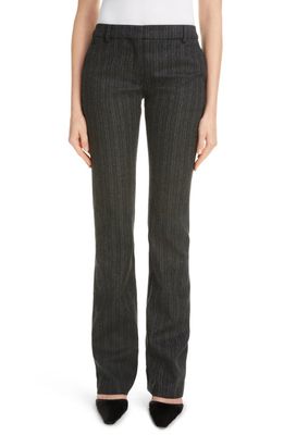 Acne Studios Pimmy Pinstripe Wool Blend Flannel Pants in Charcoal Grey